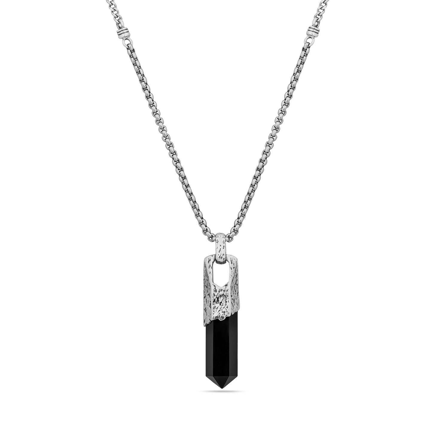 Sterling Silver and Black onyx pendant necklace for men