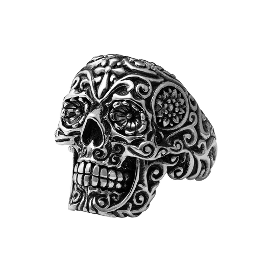 Los Muertos Handcrafted sterling silver ring for men 