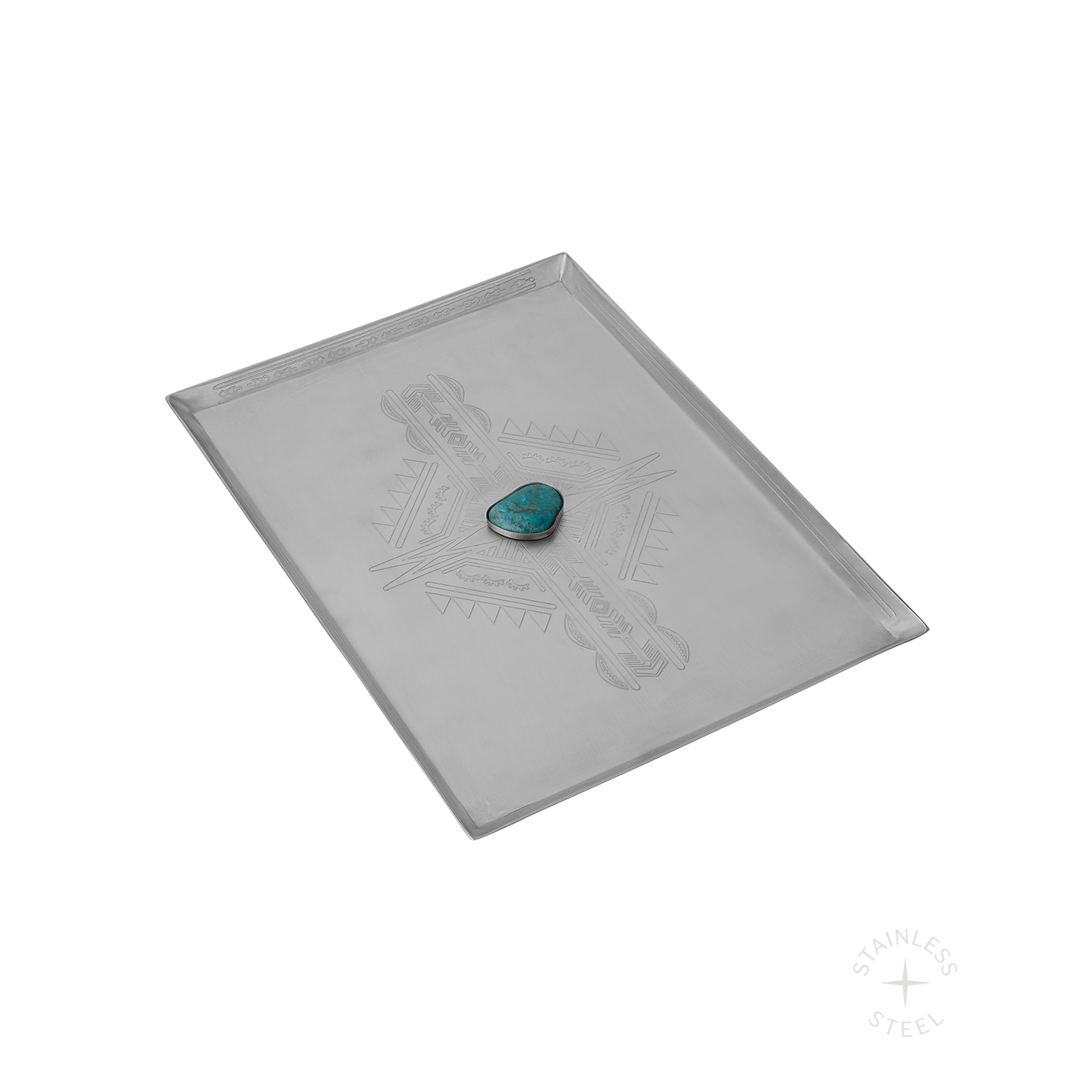 Mesa Stainless Steel Turquoise Engraved Jewelry Tray