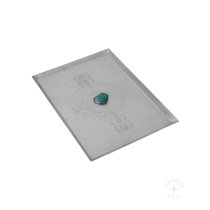 Mesa Stainless Steel Turquoise Engraved Jewelry Tray