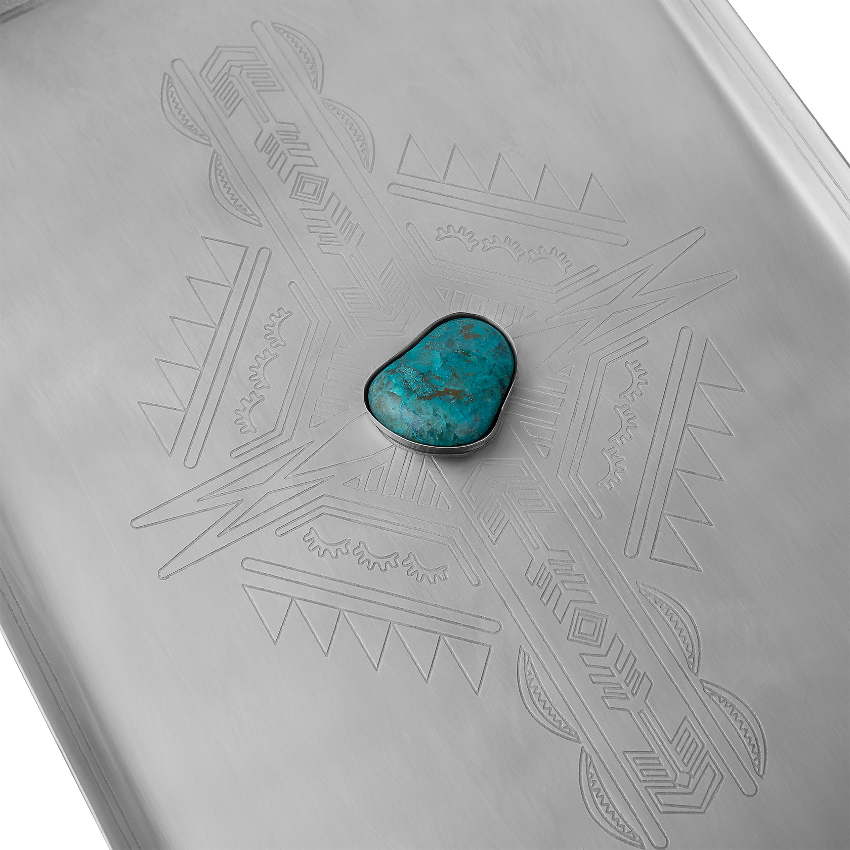 Mesa Stainless Steel Turquoise Engraved Jewelry Tray