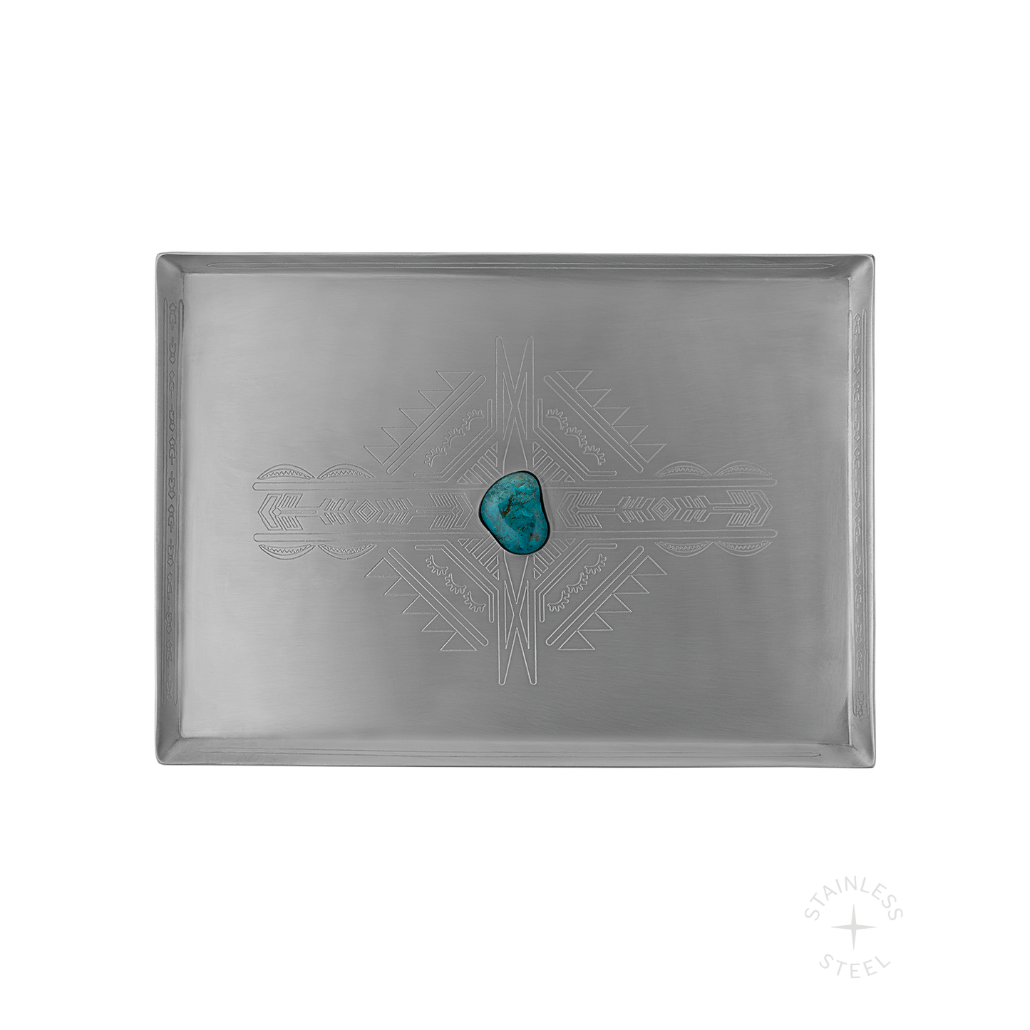Mesa Stainless Steel Turquoise Engraved Jewelry Tray