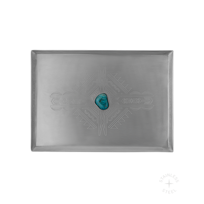 Mesa Stainless Steel Turquoise Engraved Jewelry Tray
