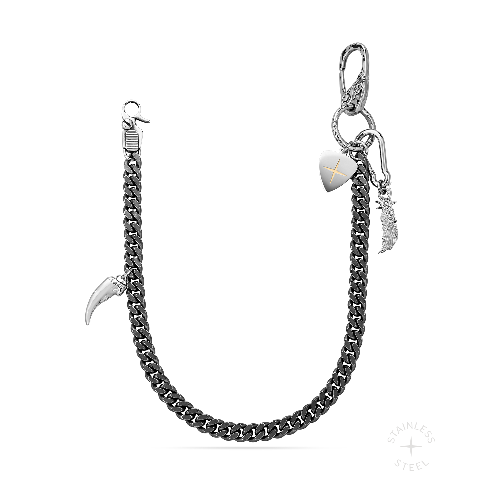 Kenny Hoopla Stainless Steel wallet chain mens pant chain