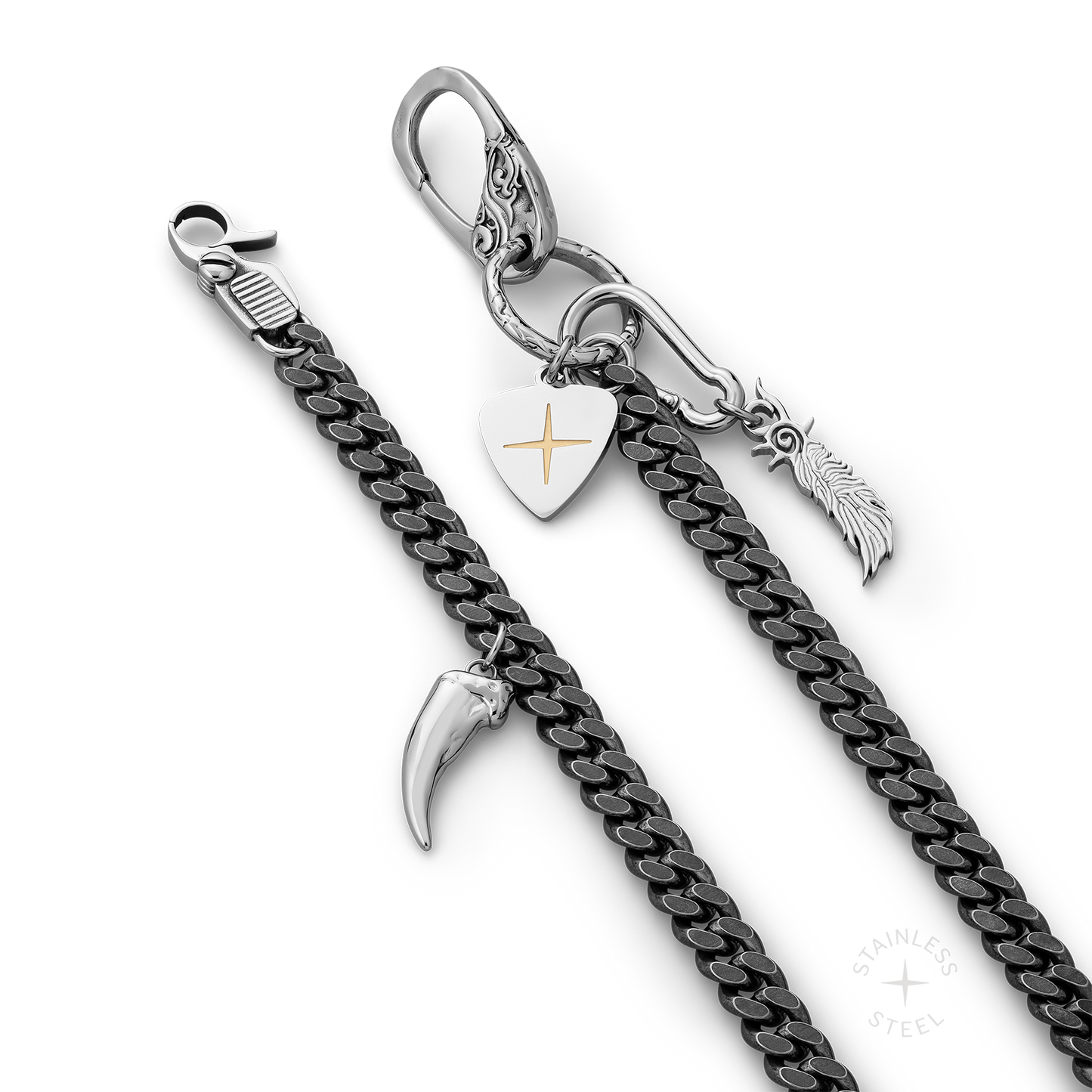 Kenny Hoopla Stainless Steel wallet chain mens pant chain