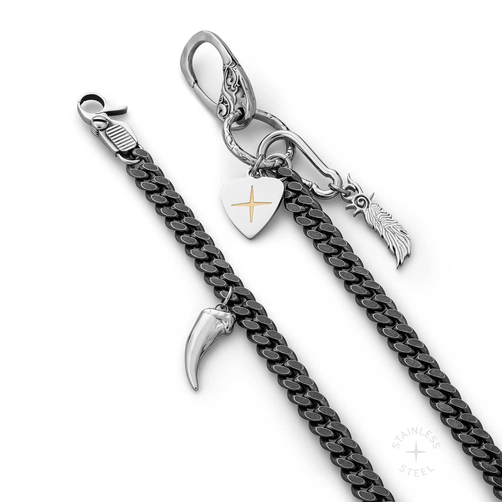 Kenny Hoopla Stainless Steel wallet chain mens pant chain