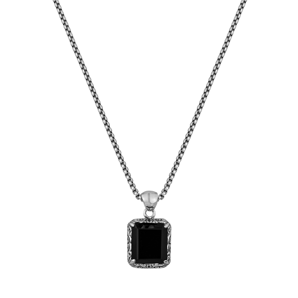 【BLACKPURPLE】Renin stone cubic chain necklace silver 60cm BLACKPURPLE (ブラックパープル) - Renin stone cubic chain