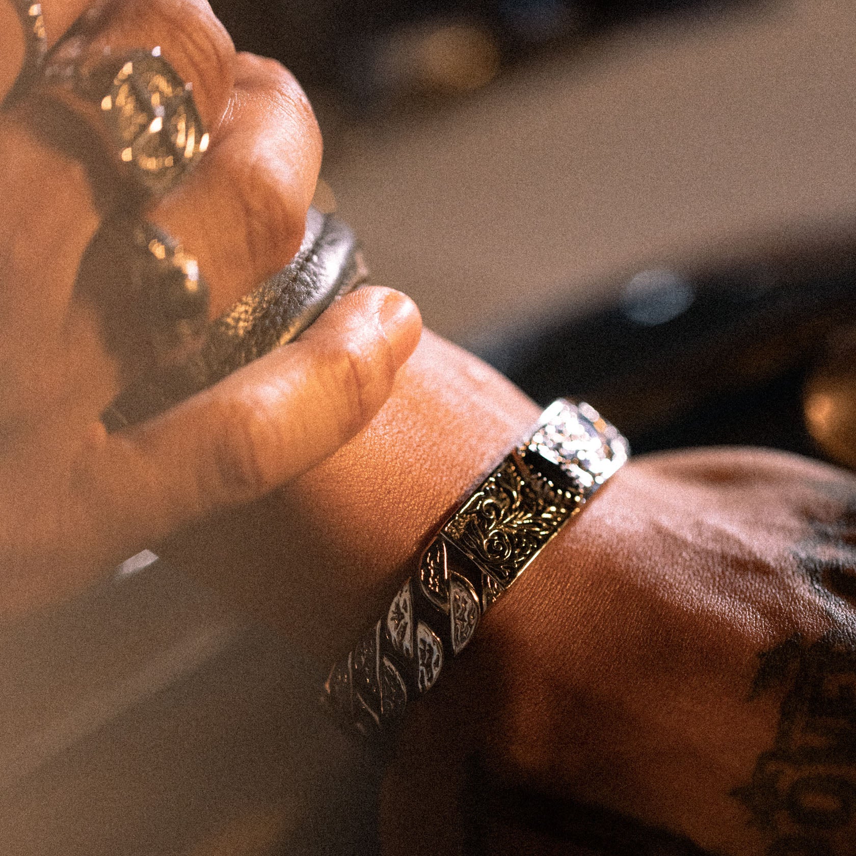 stainless steel black onyx stone chunky cuban link bracelet for men