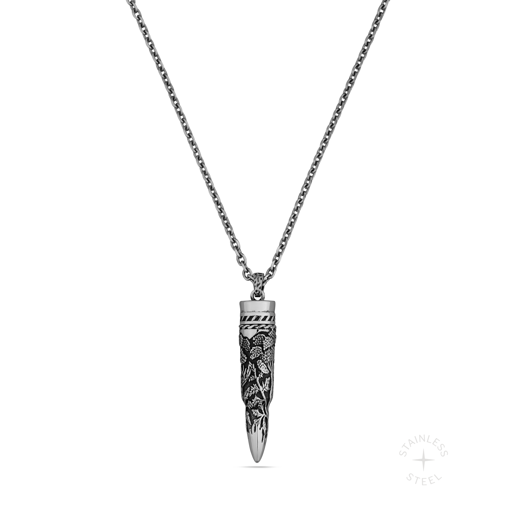 Recoil Stainless Steel bullet case storage pendant necklace