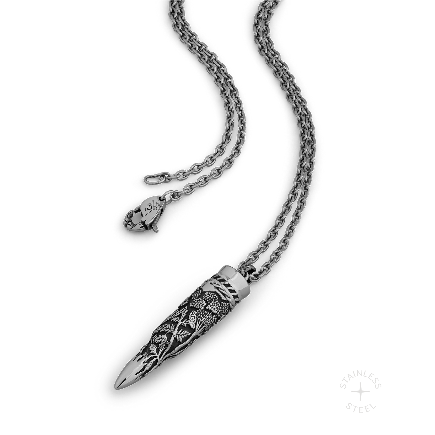 Recoil Stainless Steel bullet case storage pendant necklace