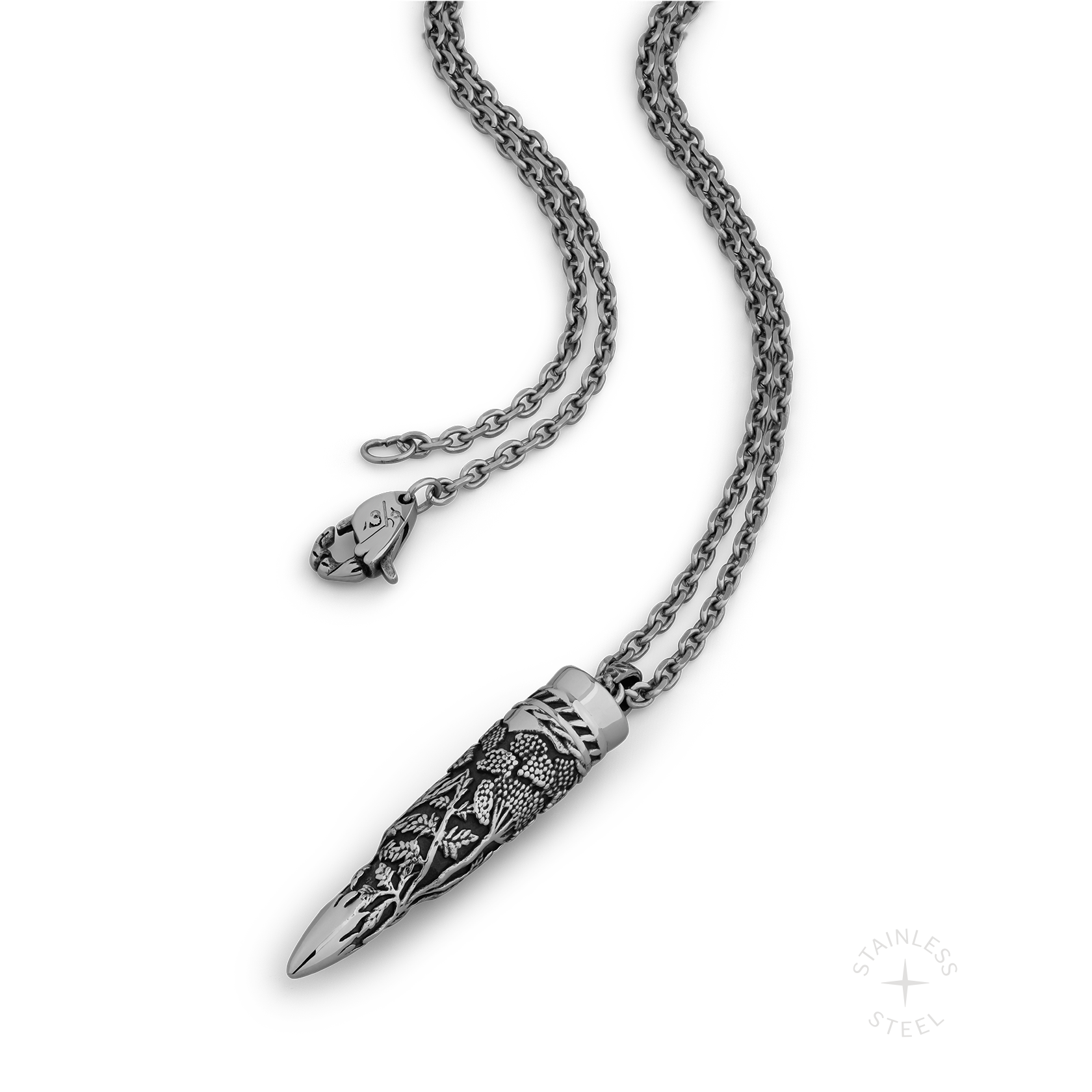 Recoil Stainless Steel bullet case storage pendant necklace