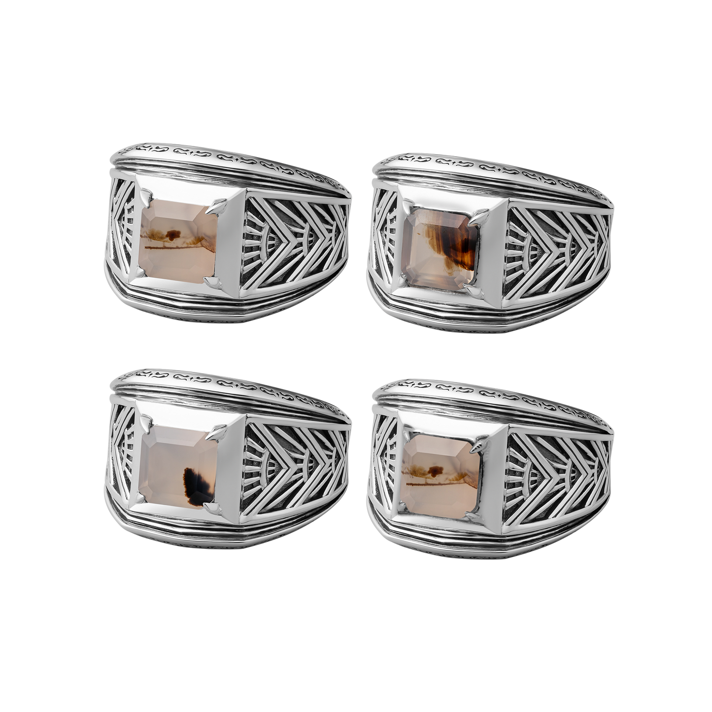 sterling silver art deco signet ring for men