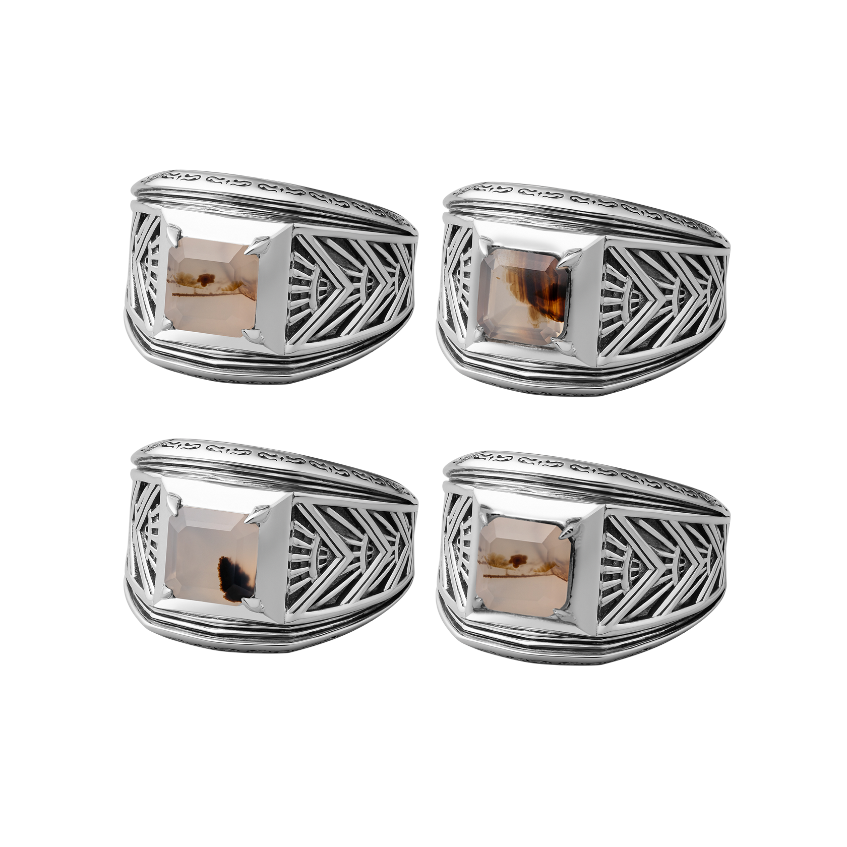 sterling silver art deco signet ring for men