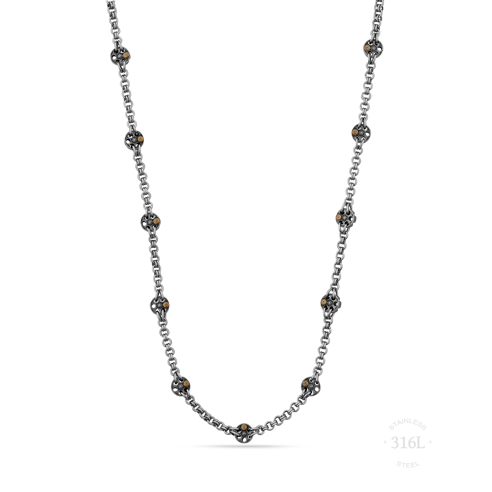 Revolver Stainless steel chain necklace for men
