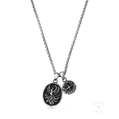 Rise Stainless Steel phoenix pendant necklace for men