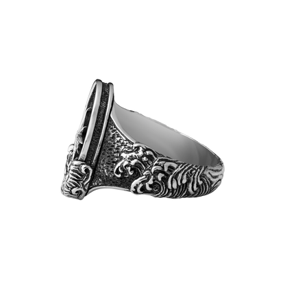 Rocky Shores Sterling Silver Nautical Signet Ring