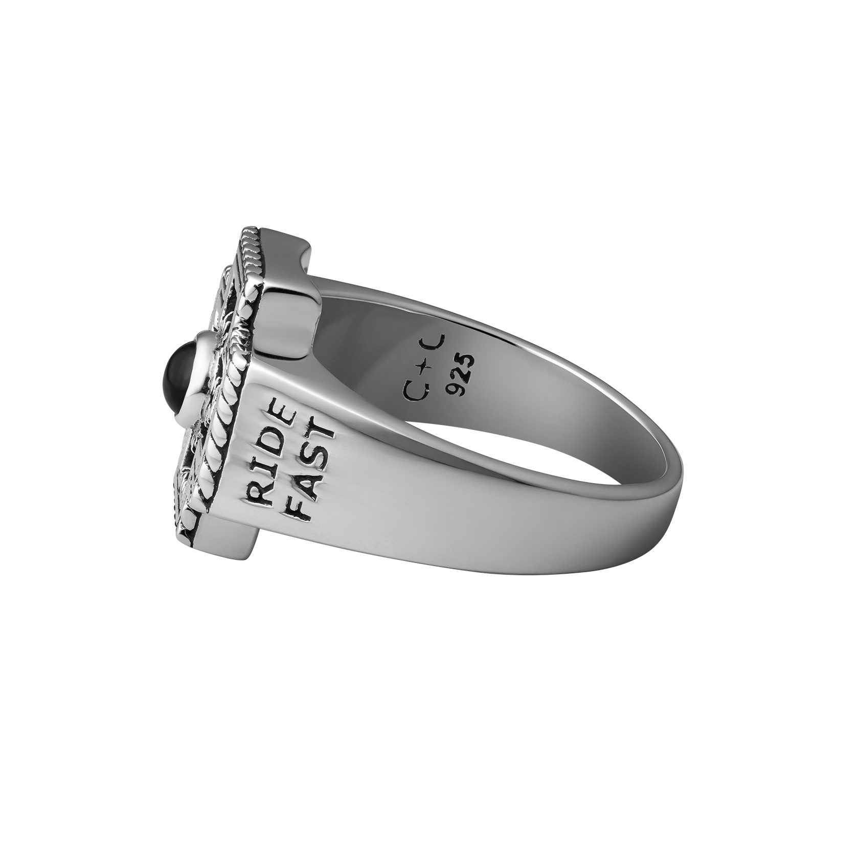 Rodeo Diamond Cross Ranch Sterling Silver Ring with Cross signet Western inspired accessories for men