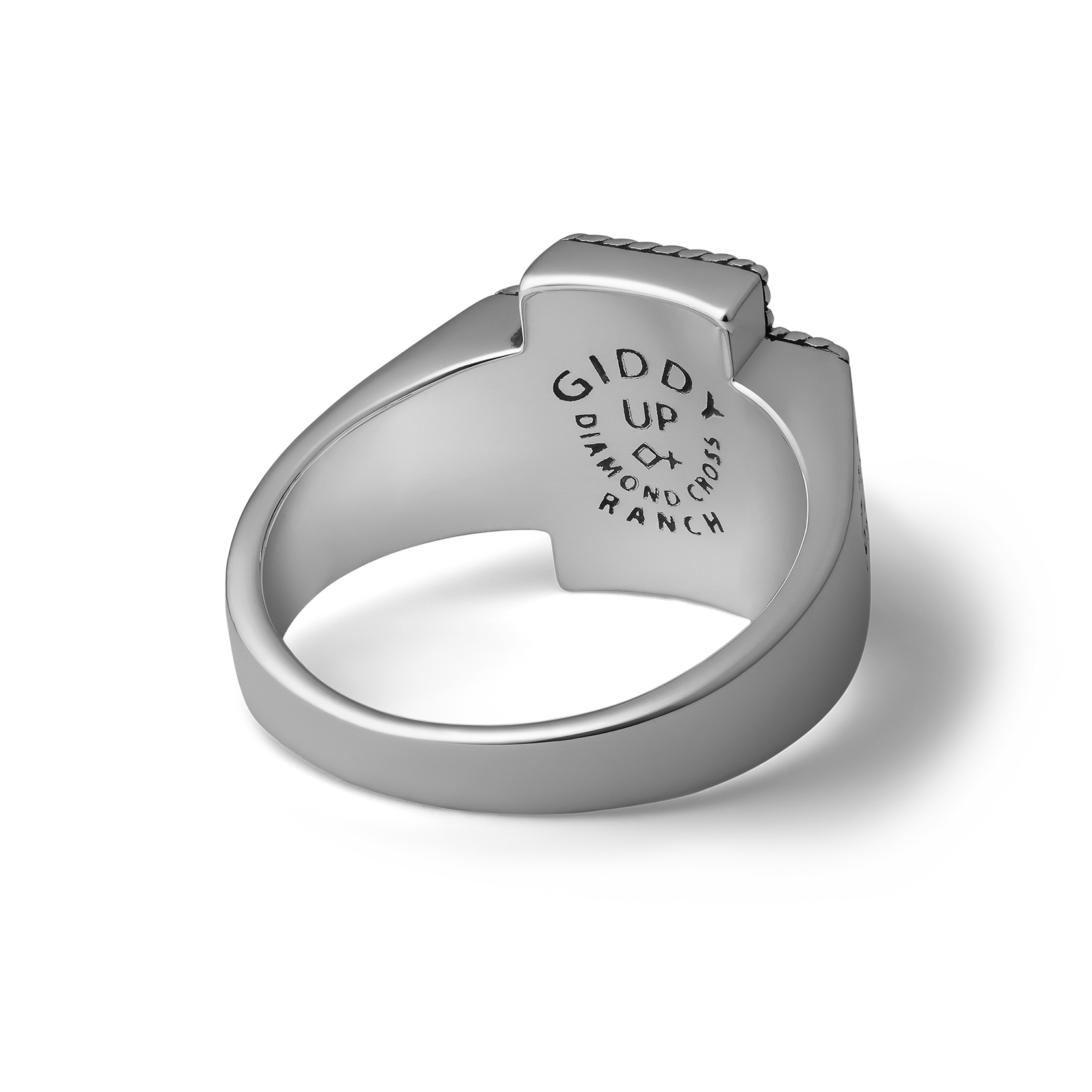 Rodeo Diamond Cross Ranch Sterling Silver Ring with Cross signet Western inspired accessories for men