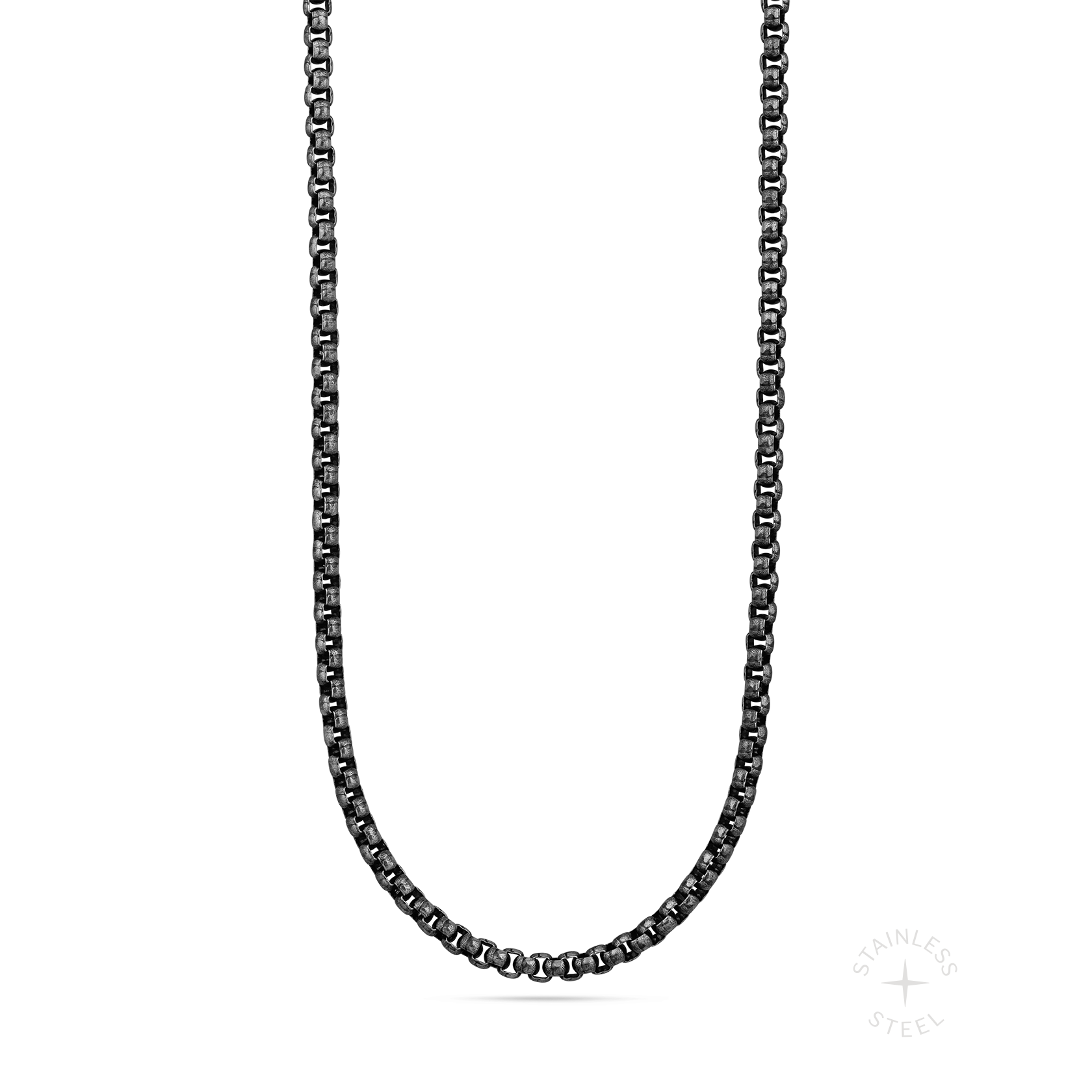 rounded box chain necklace for men