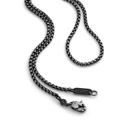 rounded box chain stainless steel necklace for men