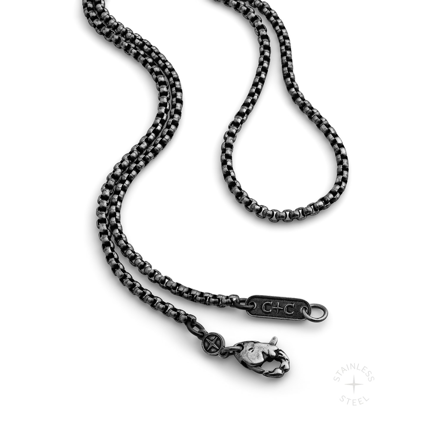 rounded box chain necklace for men
