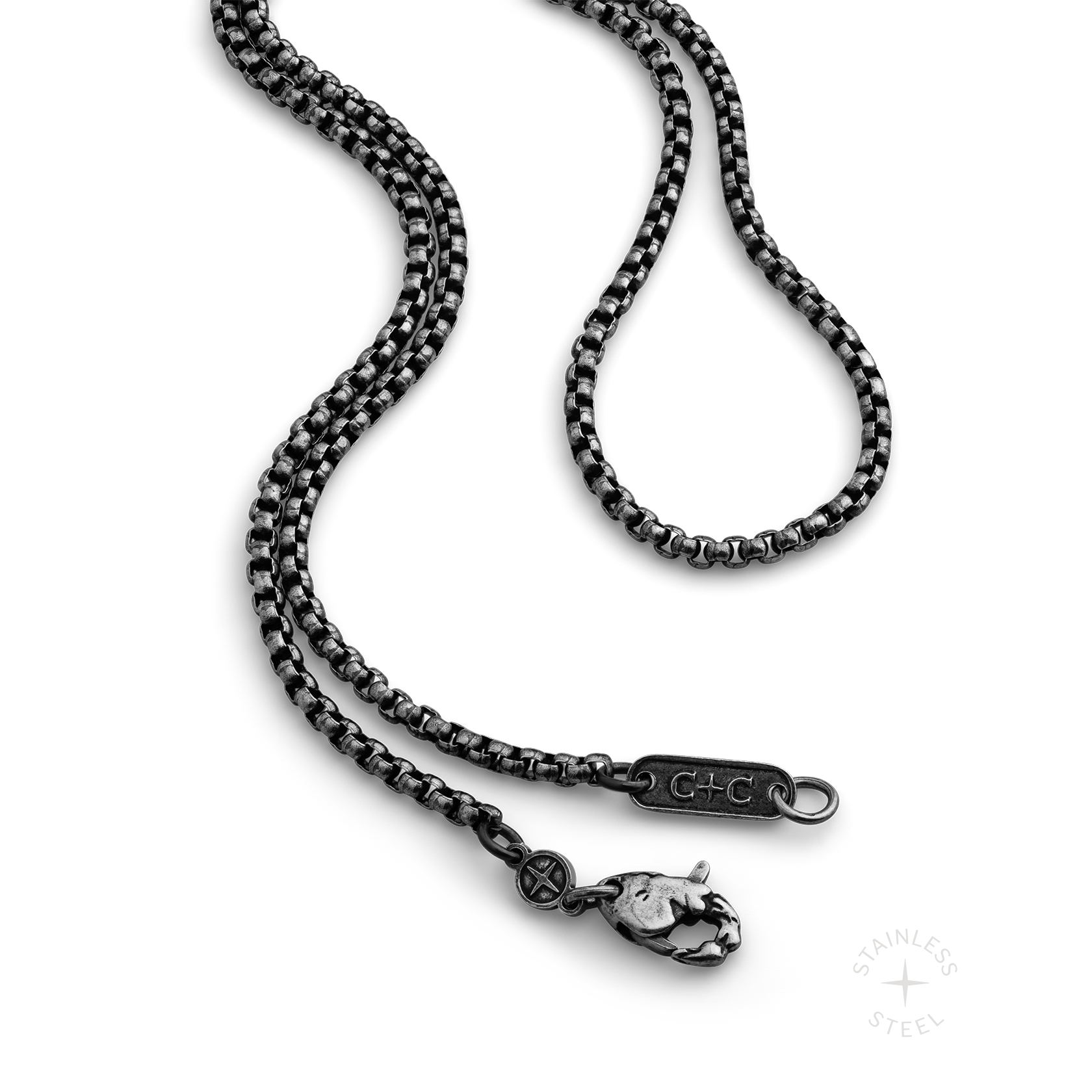 rounded box chain necklace for men