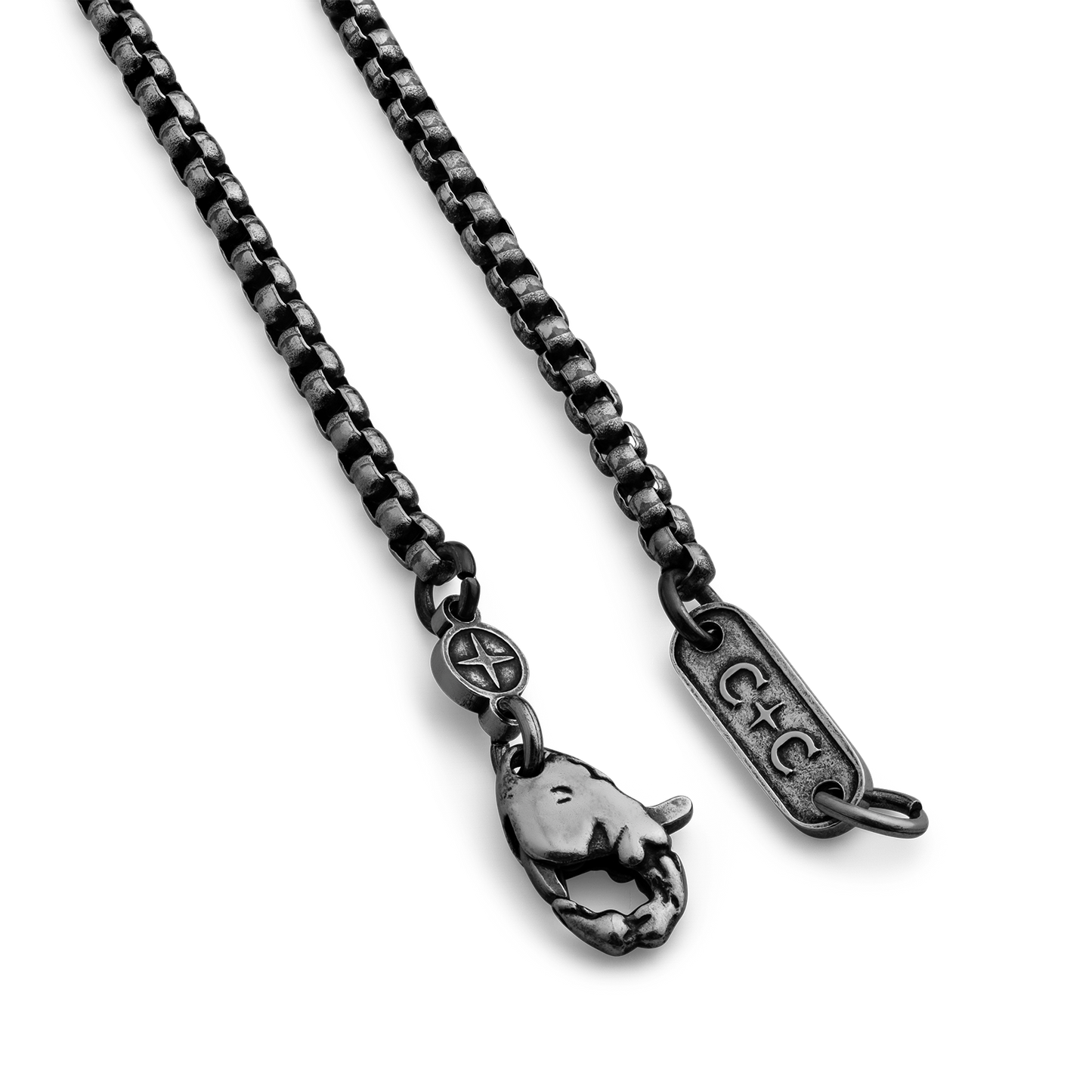 rounded box chain stainless steel necklace for men