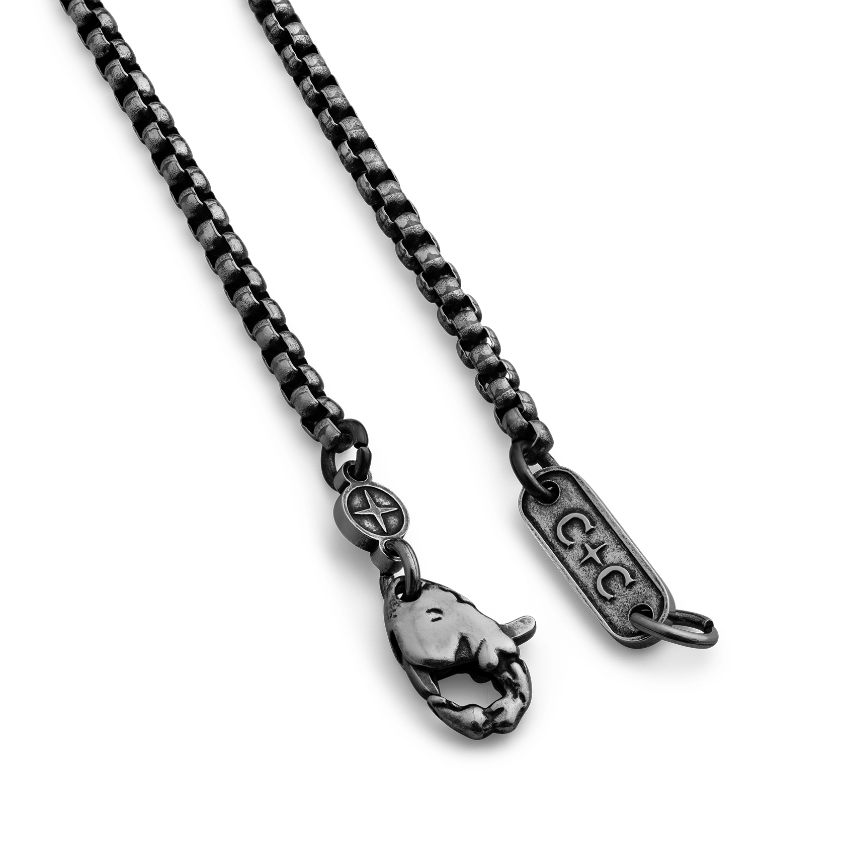 rounded box chain stainless steel necklace for men