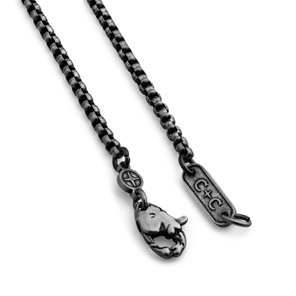 rounded box chain stainless steel necklace for men