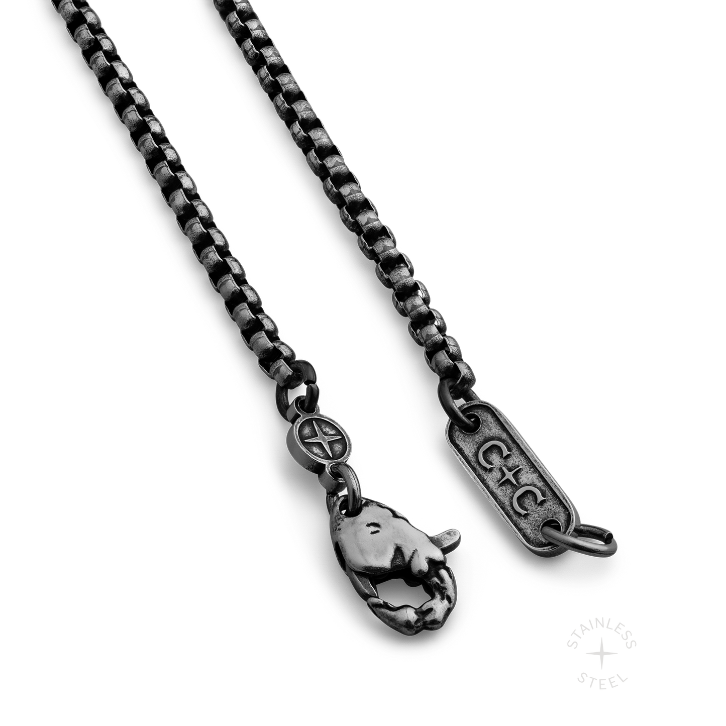 rounded box chain necklace for men