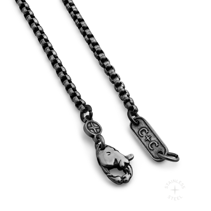 rounded box chain necklace for men