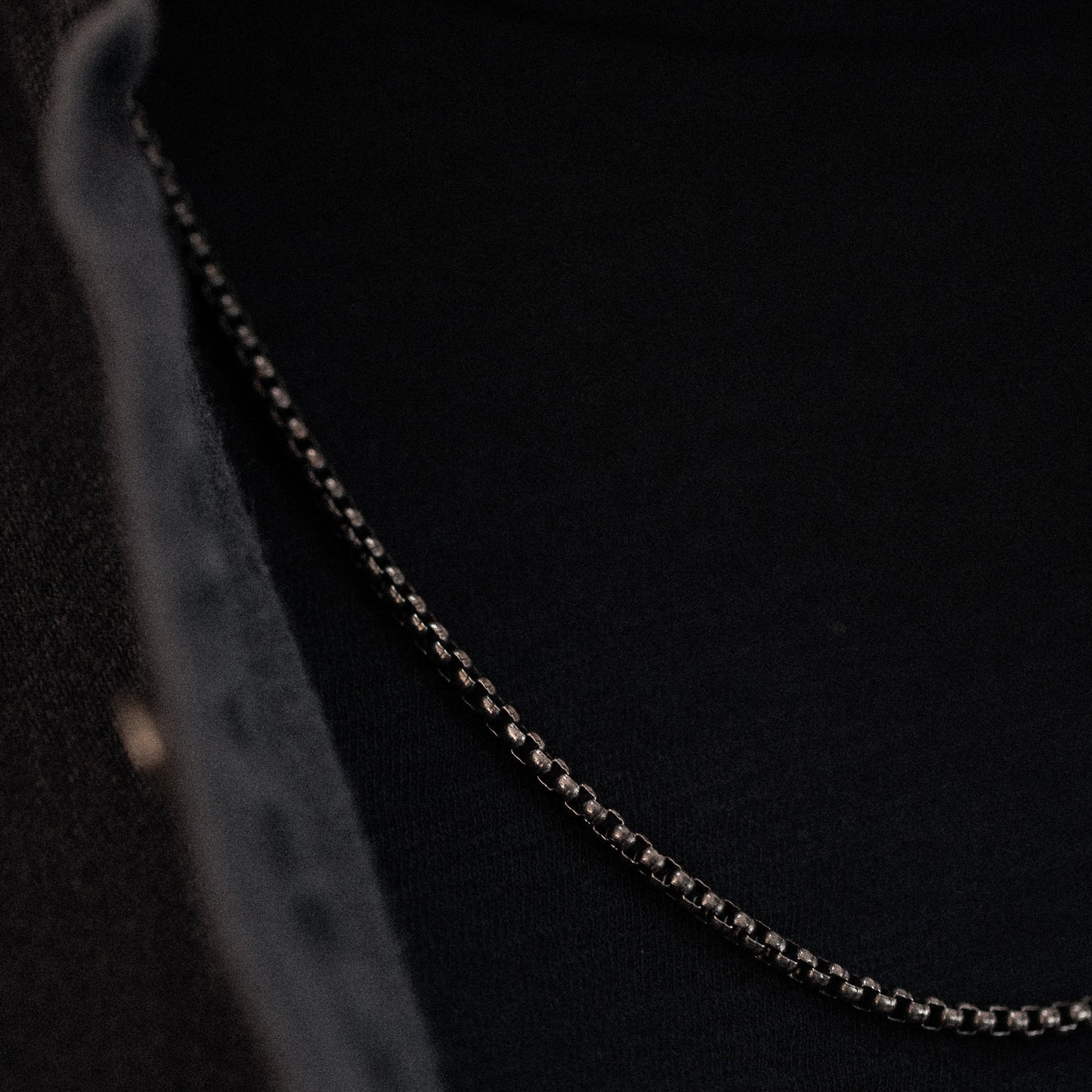 rounded box chain stainless steel necklace for men