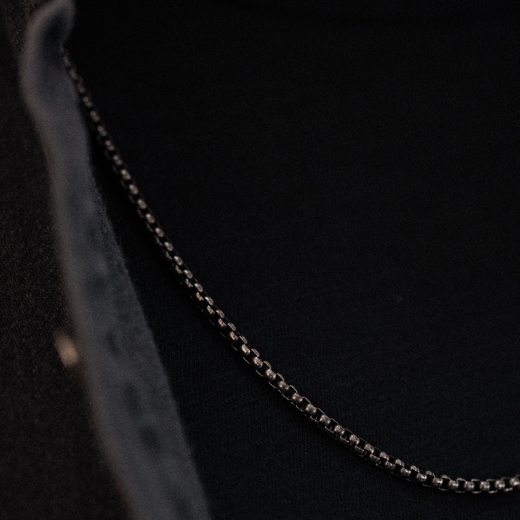 rounded box chain stainless steel necklace for men