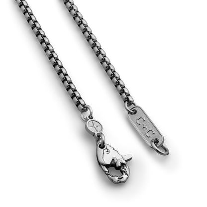 stainless steel rounded box chain necklace for men