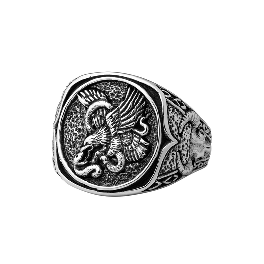 Ruckus x Peter McKinnon handcrafted silver ring for men