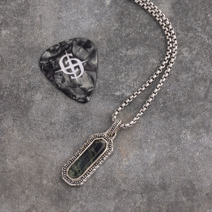 Sterling Silver and Kambaba Jasper Pendant Necklace for men