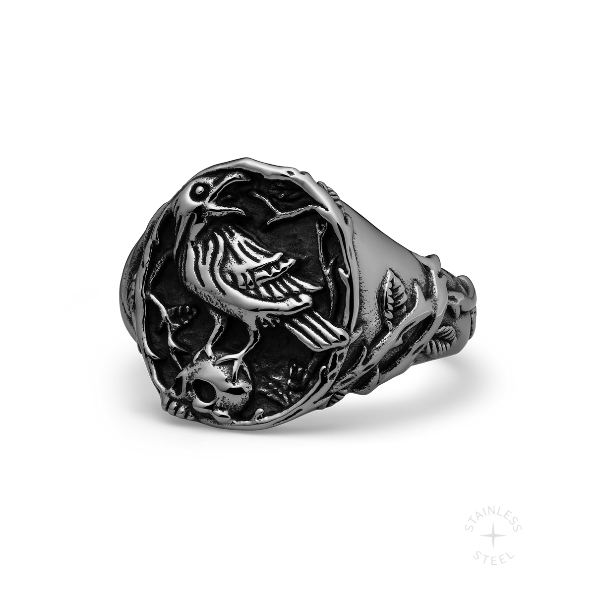 Shadow's Wake stainless steel ring - off figure