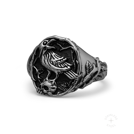 Shadow's Wake stainless steel ring - off figure
