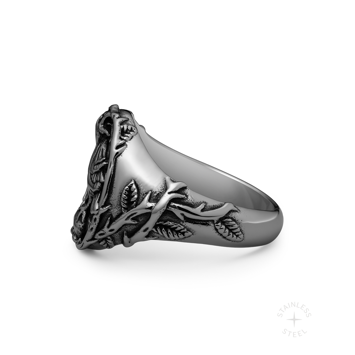 Shadow's Wake stainless steel ring - off figure