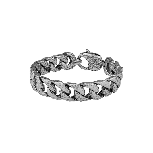 Sterling Silver textured Chain Link Bracelet for Men
