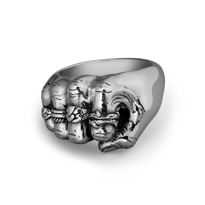 The Southpaw handcrafted sterling silver ring