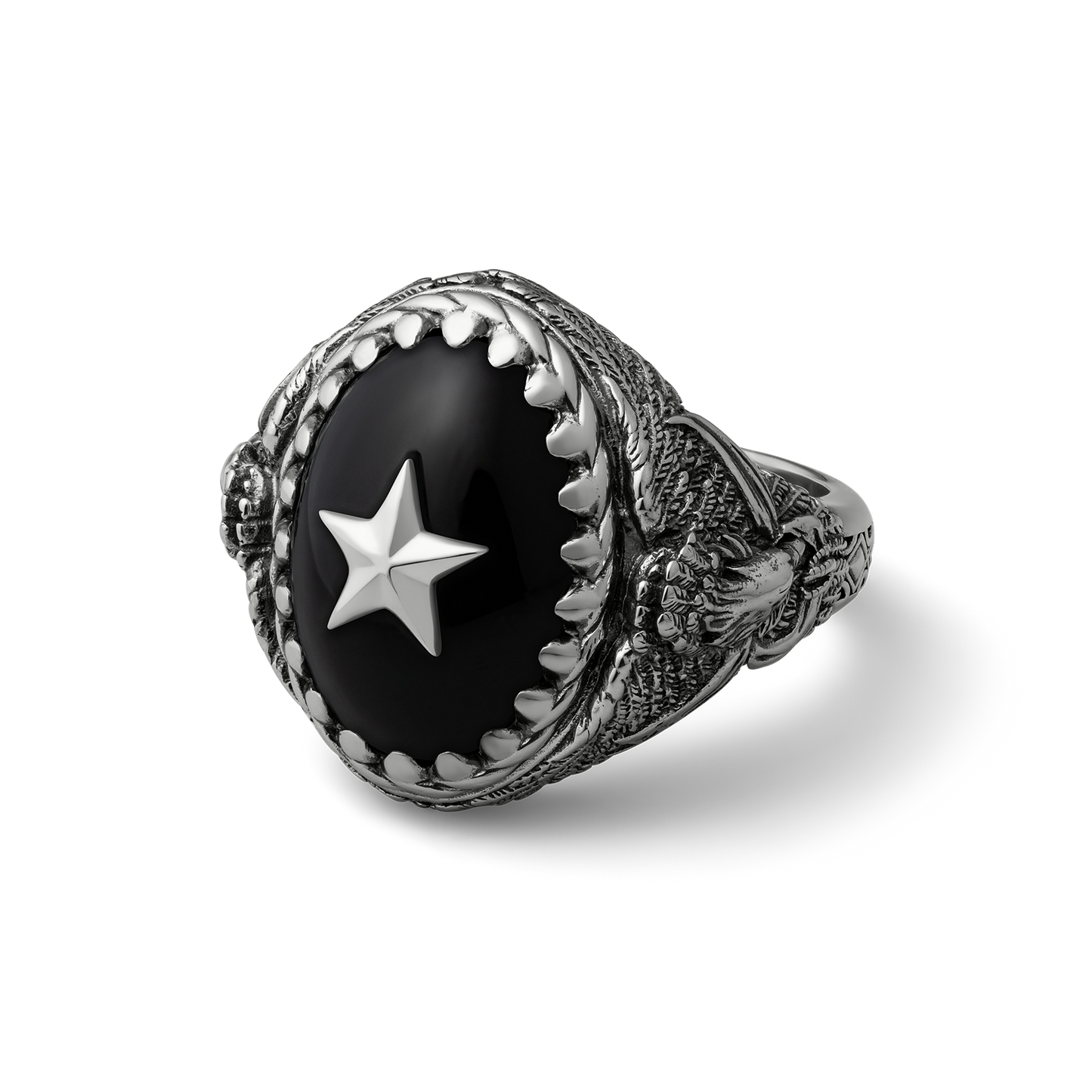 star onyx silver signet ring willie nelson collaboration