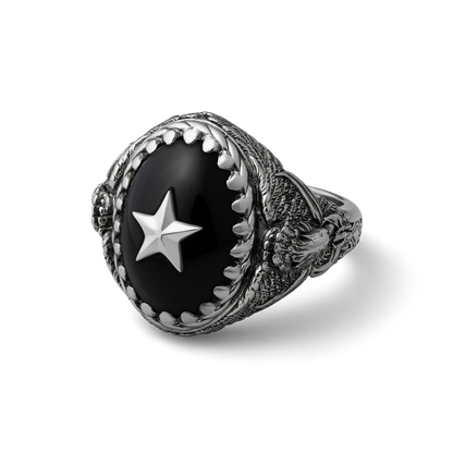 star onyx silver signet ring willie nelson collaboration