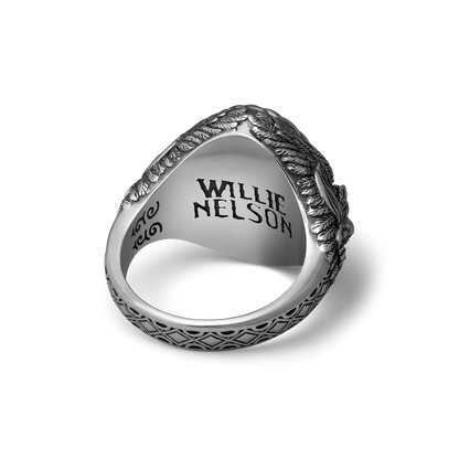sterling silver oval onyx star signet ring for men willie nelson collaboration 