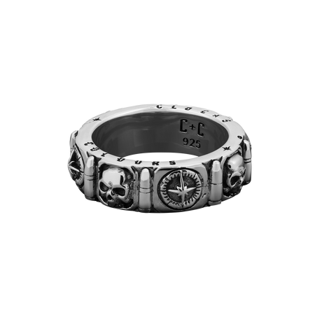 13mm Wide Stainless Steel Screw Nut Cap Ring – Men's Biker Wedding Band 316L