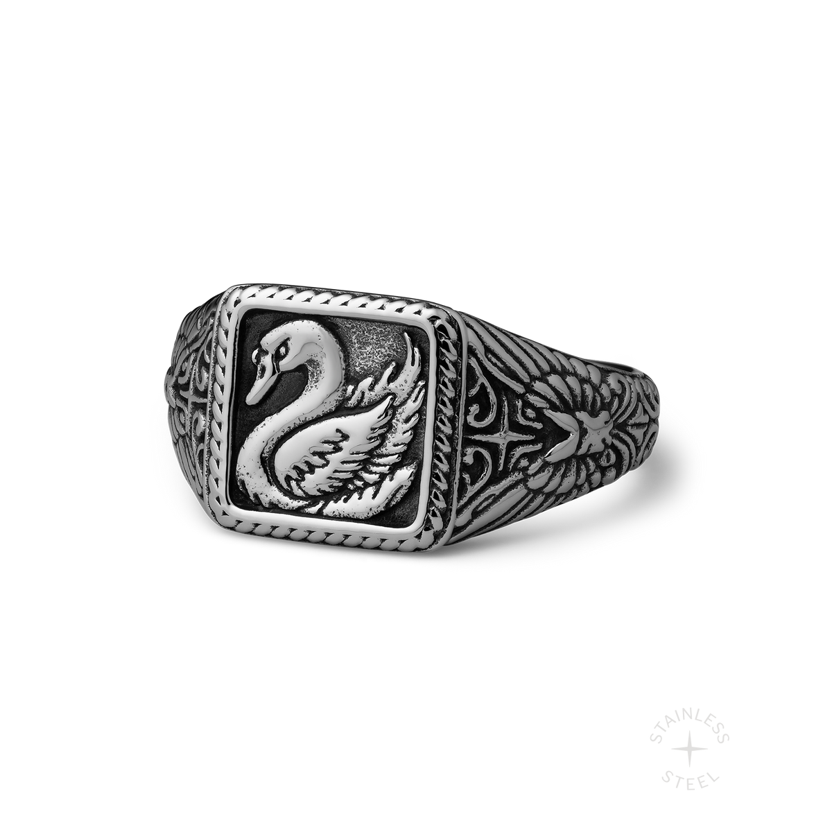 Swan Song stainless steel ring - off figure