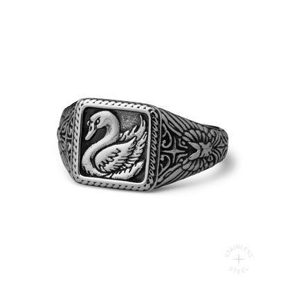 Swan Song stainless steel ring - off figure