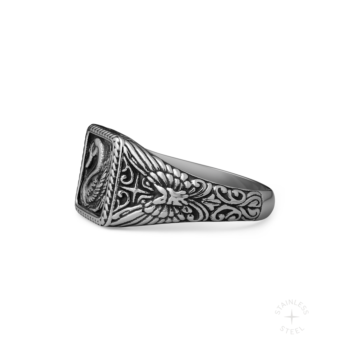 Swan Song stainless steel ring - off figure