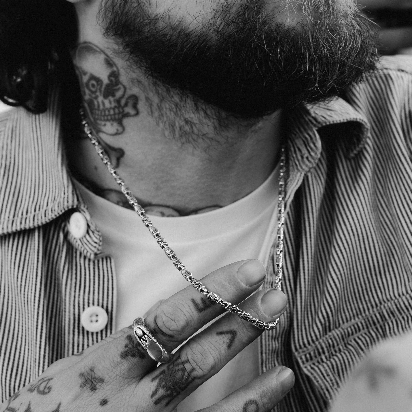 tempest twisted silver chain necklace for men