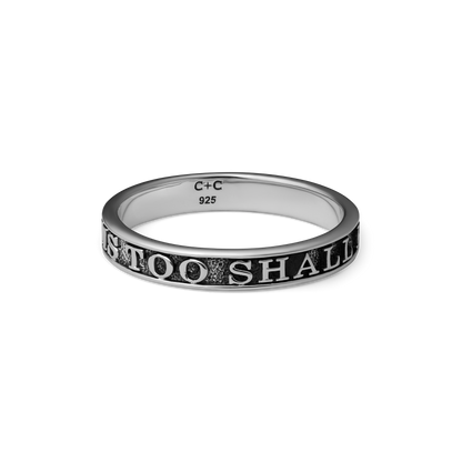 This Too Shall Pass sterling silver ring - off figure